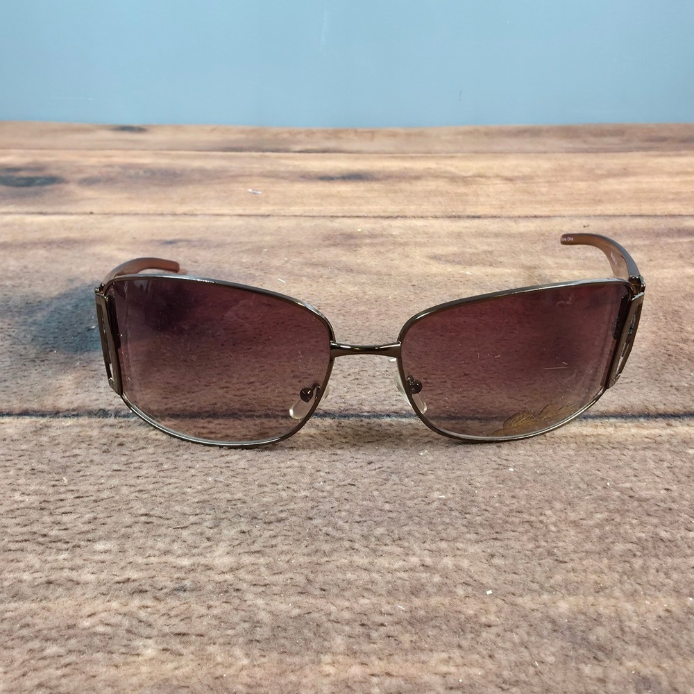 Oleg Cassini Sunglasses Womens OS Brown Fair Mod.2004 Gradient Metal Oversized